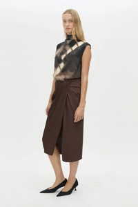 Elowyn Wrap Midi Skirt Espresso
