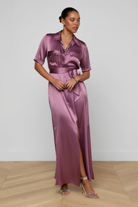 Klement Silk Shirt Dress Dusky Orchid