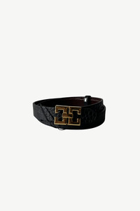 Debbie Reversible Croc Belt Black | Chocolate Brown
