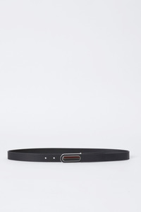 Accessories: Lenox Italian Leather Belt Black