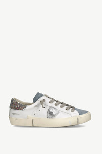 Footwear: PRSX Low Woman Glitter Blanc Bleu