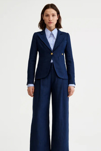 Smythe: Linen Duchess Blazer Navy