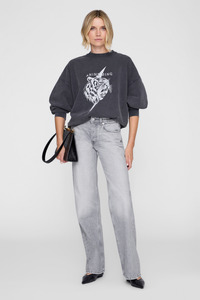 Miles Sweatshirt Tiger Washed Black