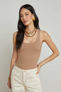 Tanks: Adira Scoopneck Tank Cappuccino