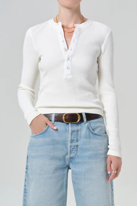 Tops: Drea Waffle Henley Pashmina