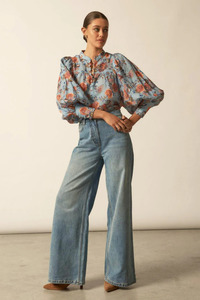 Blouses: Vista Top Twilight Bloom