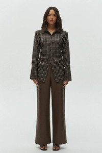 Juno Shirt Brown And Blue Plaid