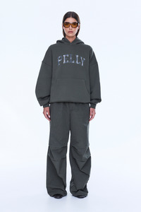Cassie Oversized Hoodie Washed Olive/ Pelly