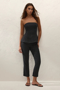 Petro Top Lola Polka Dot Black Cream