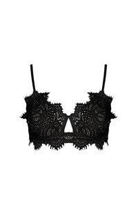 Isabella Mid Support Lace Bra Black