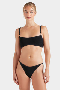 Iris Bikini Gold Hoops Black