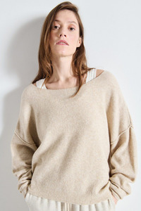 Damsville Boatneck Jumper Sand Melange