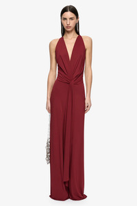 Thalia V Maxi Dress Syrah