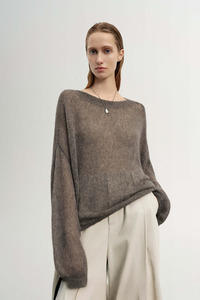 Cashmere Silk Sweater Raw Velvet Brown