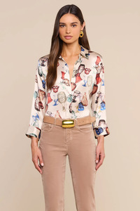 New: Dani Blouse Ecru Multi Glassware