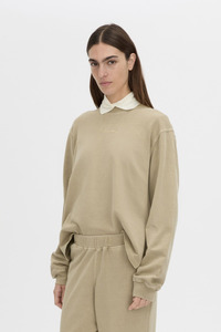 New: Thome Emb Relaxed Track Top Oyster