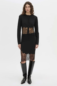 Cayana Lace Knit Skirt Black
