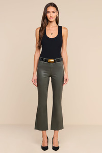 Kendra Coated Cropped Jean Ash Olive