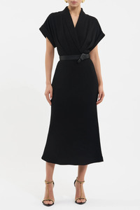 Tallon Short Sleeve Midi Dress Black