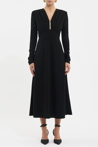 Tallon Long Sleeve Midi Dress Black