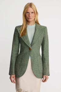 Smythe: Patch Pocket Birkin Blazer Sage Herringbone