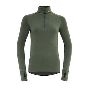 Womens Skiing Clothing: EXPEDITION WOMAN ZIP NECK FOREST