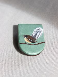 Earrings: Fantail brooch