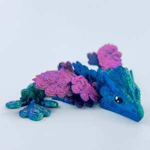 3d Printed Flexible Dragons: Baby Peacock Dragon | Hand Painted