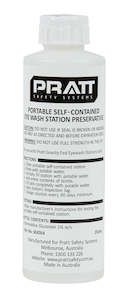 Water preservative for Portable emergency eyewash and body wash units