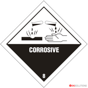 Class 8 Corrosive Substance Labels – 100mm x 100mm | Roll of 500