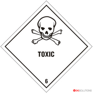 Class Labels: Class 6.1 Toxic Substance Labels – 100mm x 100mm | Roll of 500