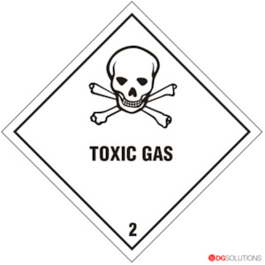 Class Labels: Class 2.3 Toxic Gas Labels – 100mm x 100mm | Roll of 500