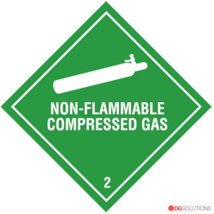Class 2.2 Non-Flammable Gas Labels – 100mm x 100mm | Roll of 500