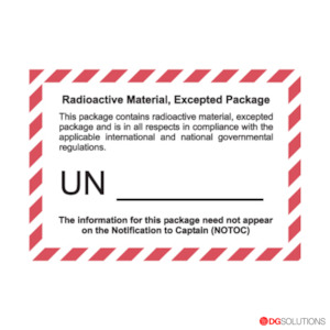 Radioactive Material Excepted Package Labels – 105mm x 74mm | Roll of 500