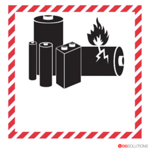 Lithium Battery Mark Labels – 100mm x 100mm | Roll of 500