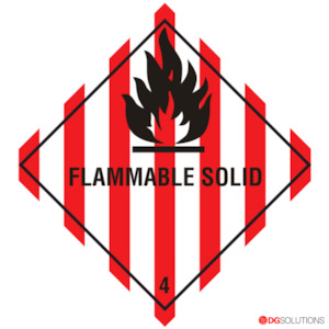 Class 4.1 Flammable Solid Container Label – Compliant DG Placard