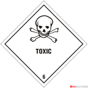 Class 6.1 Toxic Substance Container Label – Compliant DG Placard