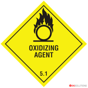 Class 5.1 Oxidizing Agent Label – Compliant DG Placard
