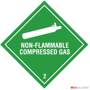 Container Labels: Class 2.2 Non-Flammable Gas Container Label – Compliant DG Placard