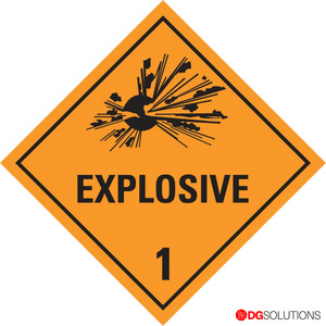Class 1 Explosive Labels – 100mm x 100mm | Roll of 500