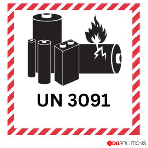 Handling Labels: UN3091 Lithium Battery Mark Labels – 100mm x 100mm | Roll of 500