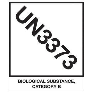 Handling Labels: UN3373 Category B Labels – 50mm x 50mm | Roll of 500