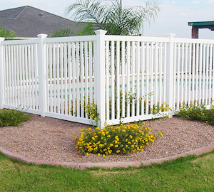 Products: 2.44m W x 1.22m H PVC Picket Fence Kit (incl. 1 Post) DH Garden Supplies