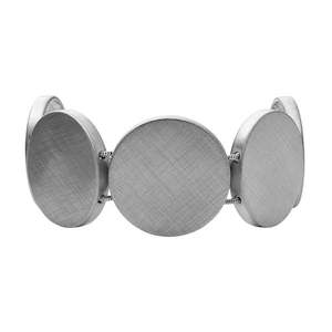 Dansk Smykkekunst: Vanity Rhodium Colour Electroplated Disc Bracelet
