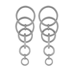 Tabitha Multi Rhodium Ion Plated 6.5Cm Earrings With Surgical Steel Posts