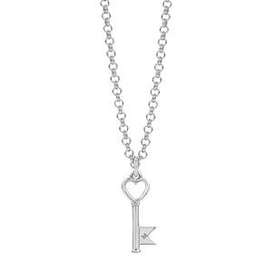 Karen Walker: Karen Walker Monogram Key Necklace Silver