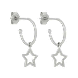 Karen Walker: Karen Walker Star Hoop Earrings Stg