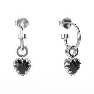 Stolen Girlfriends Club: Love Anchor Earrings Onyx Sterling Silver