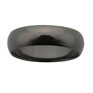Wedding Rings For Him: Black Zirconium Band Half Round Polished 6mm