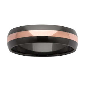 Black Zirconium & 9ct Rose Gold Wedder